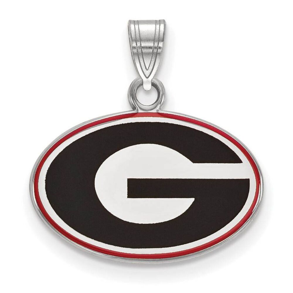 Sterling Silver U. of Georgia Small Enamel Pendant